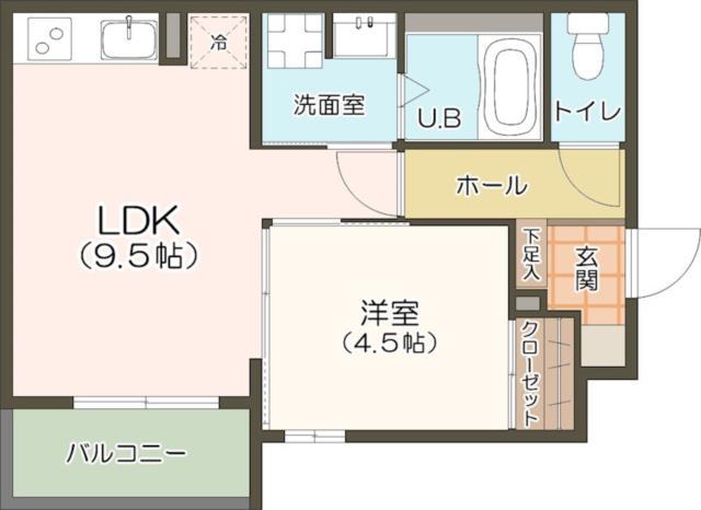 ミル グラシアス(1LDK/4階)の間取り写真