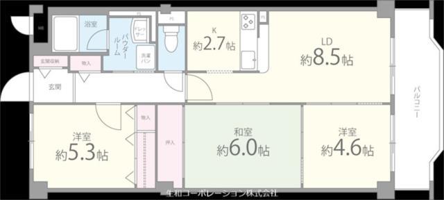 マーベラスコート(3LDK/2階)の間取り写真