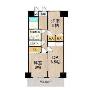 デイグラン長居公園(2DK/5階)の間取り写真