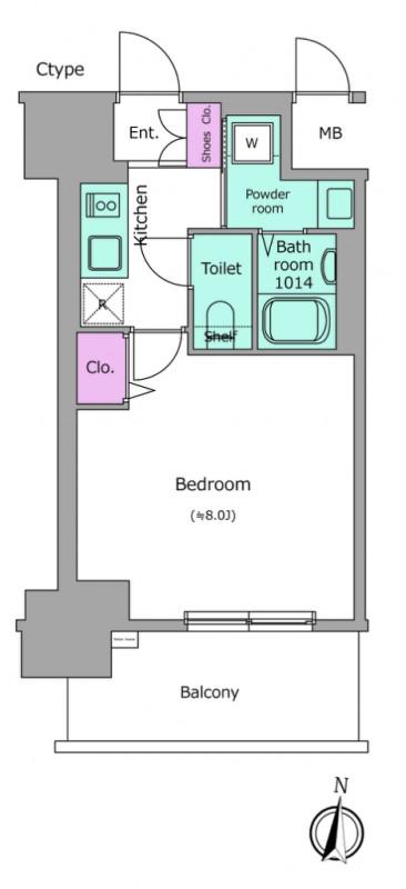 レジュールアッシュ天王寺舟橋(1K/12階)の間取り写真