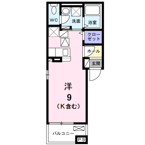 メゾン ラシュレ(ワンルーム/1階)の間取り写真