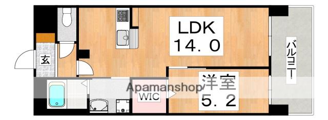 パルティール(1LDK/4階)の間取り写真