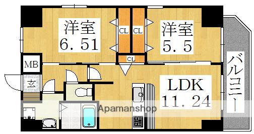 クローバー・レジデンス文の里(2LDK/10階)の間取り写真
