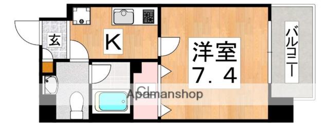 リアーレ北田辺(1K/7階)の間取り写真