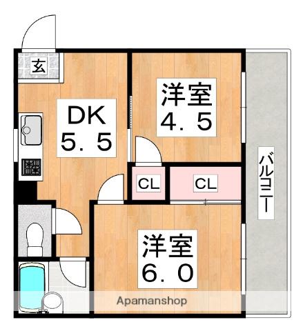 春日マンション(2DK/1階)の間取り写真