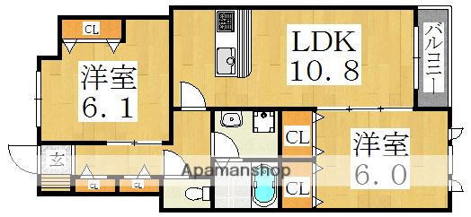 メゾンフェリース(2LDK/1階)の間取り写真