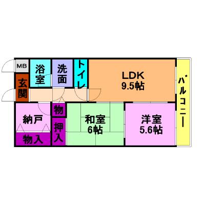ディアコート(3LDK/2階)の間取り写真