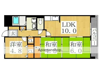 ブランシェ杭全(3LDK/3階)の間取り写真