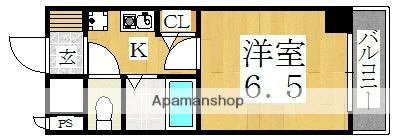 グランヴィ天王寺(1K/7階)の間取り写真