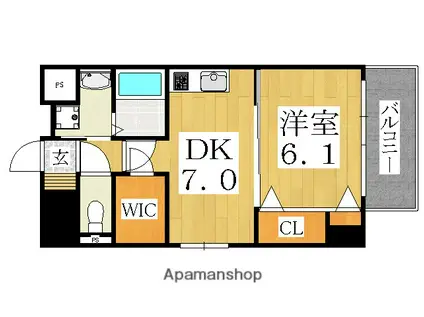 VARIUS長居公園(1LDK/6階)の間取り写真