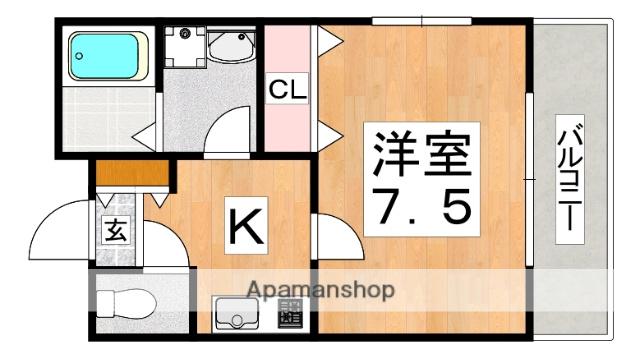 Hベース駒川(1K/1階)の間取り写真