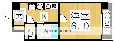 ミシェール住之江(1K/2階)の間取り写真