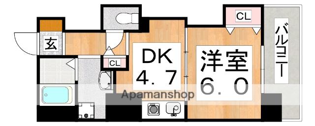 フレシュール 我孫子(1DK/11階)の間取り写真