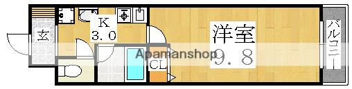 プロシード長居公園通(1K/9階)の間取り写真