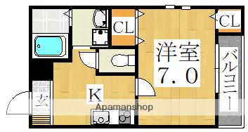 フジパレス天王寺東Ⅱ番館(ワンルーム/2階)の間取り写真