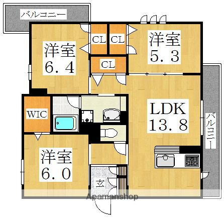 SHAMAISON CRANE(3LDK/2階)の間取り写真