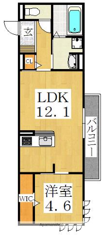 シンフォリアユザトB棟(1LDK/2階)の間取り写真