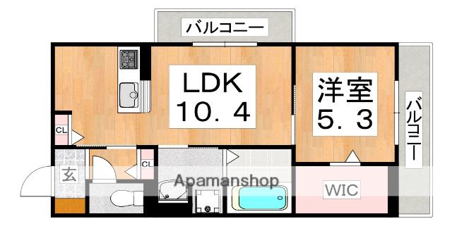 シンフォリアユザトB棟(1LDK/2階)の間取り写真