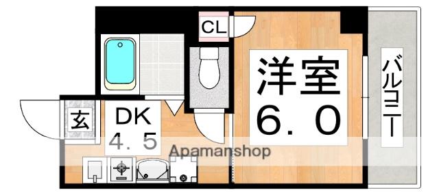 SUN CORPO(1DK/2階)の間取り写真