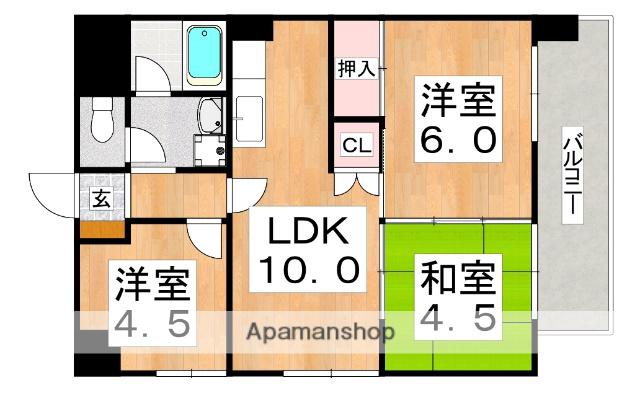 白鷺パークサイドハウス(3DK/3階)の間取り写真