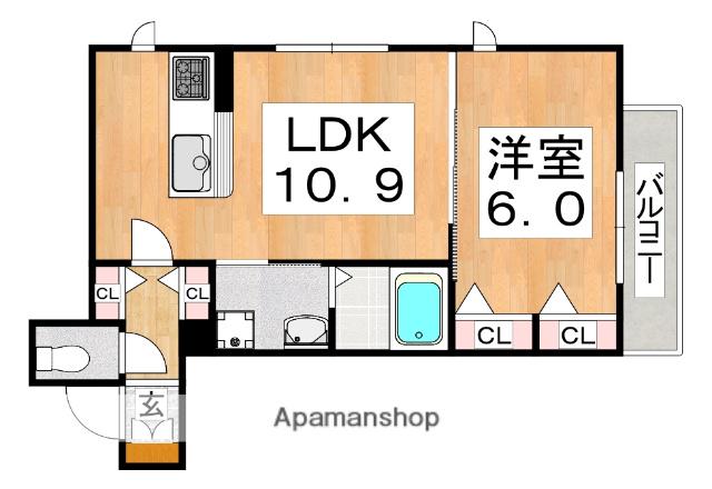 シャーメゾンシュッド(1LDK/2階)の間取り写真