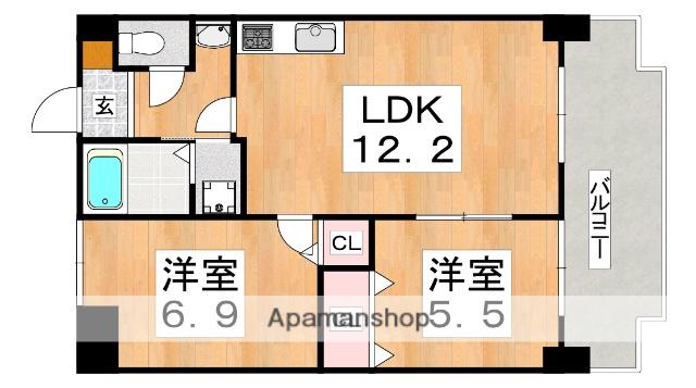 駒川グリーンマナー(2LDK/5階)の間取り写真