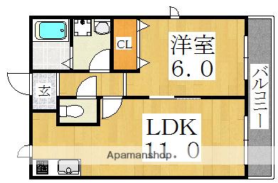 リブレ清水丘(1LDK/1階)の間取り写真