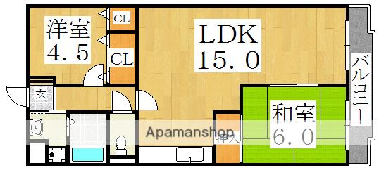 クレセントコート(2LDK/1階)の間取り写真