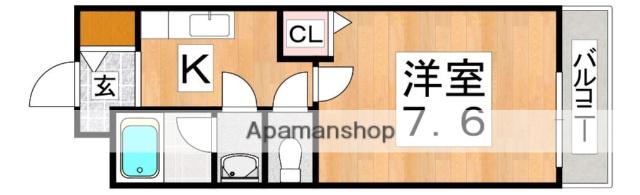 バンブーコート2番館(1K/2階)の間取り写真
