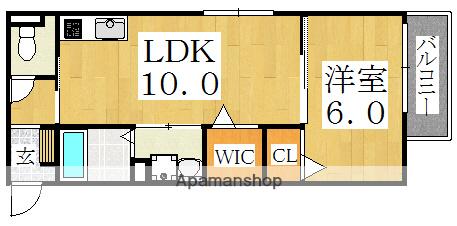 MASA COURT HANA(1LDK/1階)の間取り写真