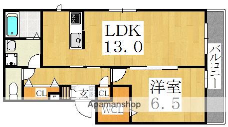 シャスタ阿倍野(1LDK/3階)の間取り写真