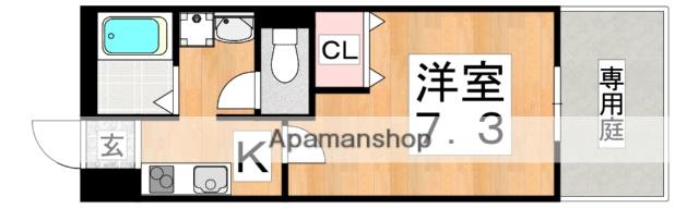 PIN・BONHEUR(1K/1階)の間取り写真