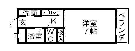 サニーウェル新石切(1K/2階)の間取り写真