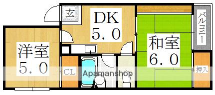 パークサイドマンション(2DK/3階)の間取り写真