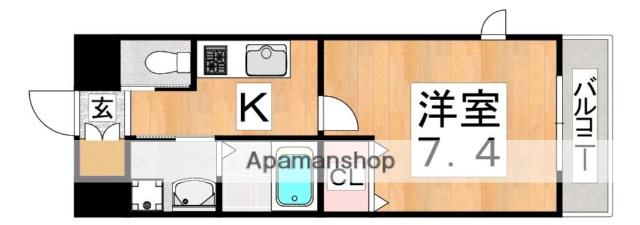 クローバー・グランデ平野(1K/7階)の間取り写真