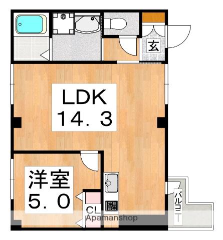 白百合ハイツ(1LDK/2階)の間取り写真