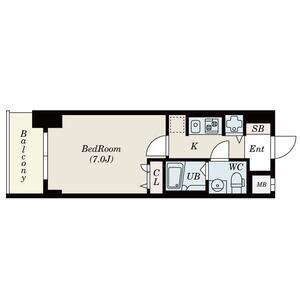 S-RESIDENCE難波BRILLER(1K/15階)の間取り写真