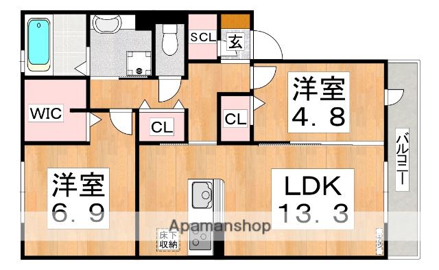 カーサ・フェリーチェ(2LDK/2階)の間取り写真