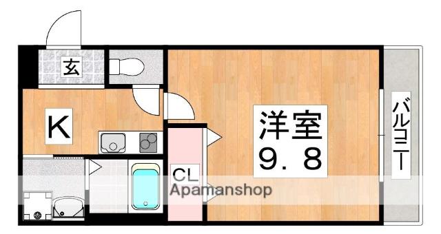 フジパレス長原Ⅱ番館(1K/3階)の間取り写真