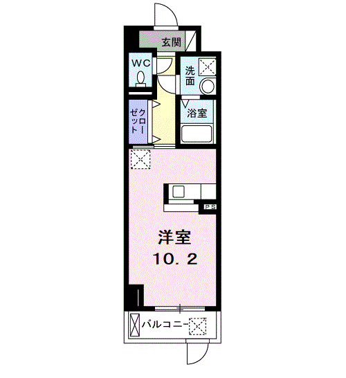 グランコート・エルクラージュ(ワンルーム/1階)の間取り写真