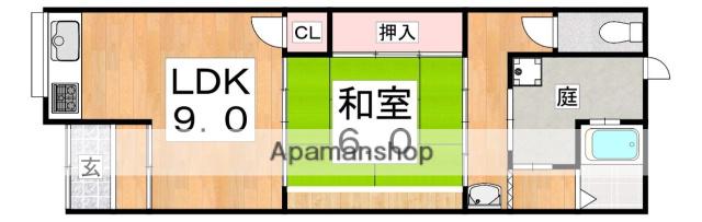 近鉄南大阪線 針中野駅 徒歩4分 1階建 築52年(1LDK)の間取り写真