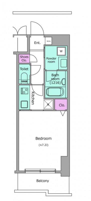 ビエラコート天神橋(1K/8階)の間取り写真