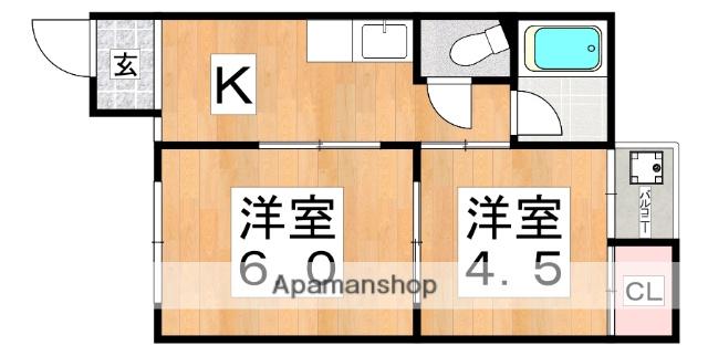 グリーンハイム公園南矢田A棟(2K/2階)の間取り写真