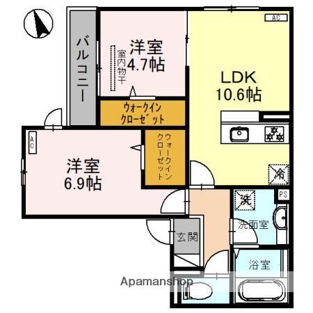ブリッランテ(2LDK/1階)の間取り写真