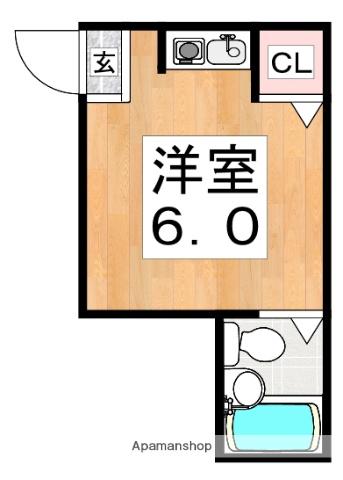 ロイヤルハイツ駒川(ワンルーム/3階)の間取り写真
