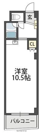 コンフォール長吉(ワンルーム/4階)の間取り写真