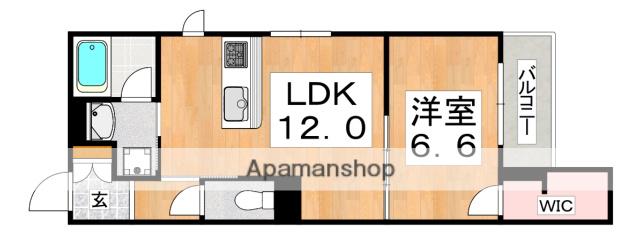WITH PLUS 天王寺区舟橋町(1LDK/2階)の間取り写真
