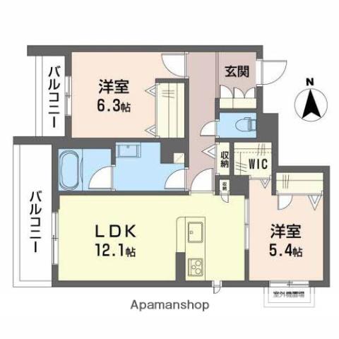 シャーメゾン金岡公園(2LDK/2階)の間取り写真