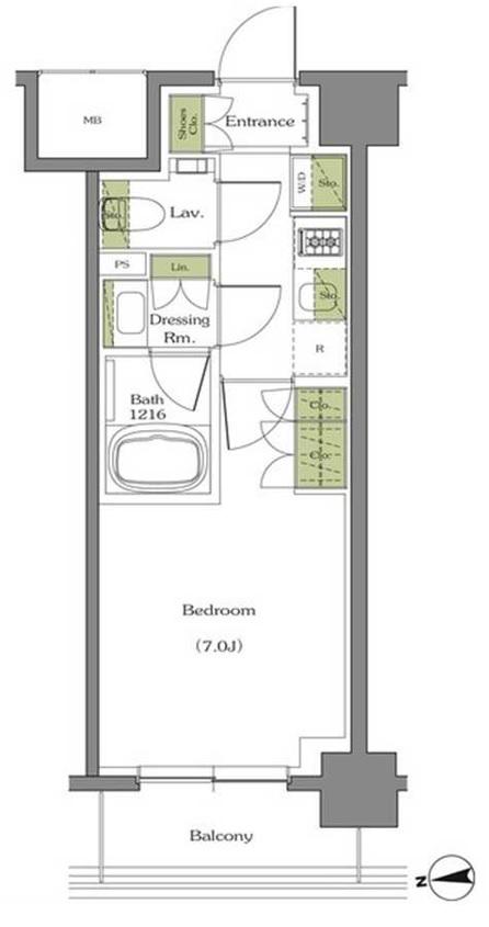ザ・パークハビオ阿倍野昭和町(1K/9階)の間取り写真