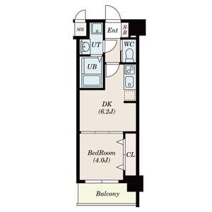 ALIVIS北梅田(1DK/4階)の間取り写真